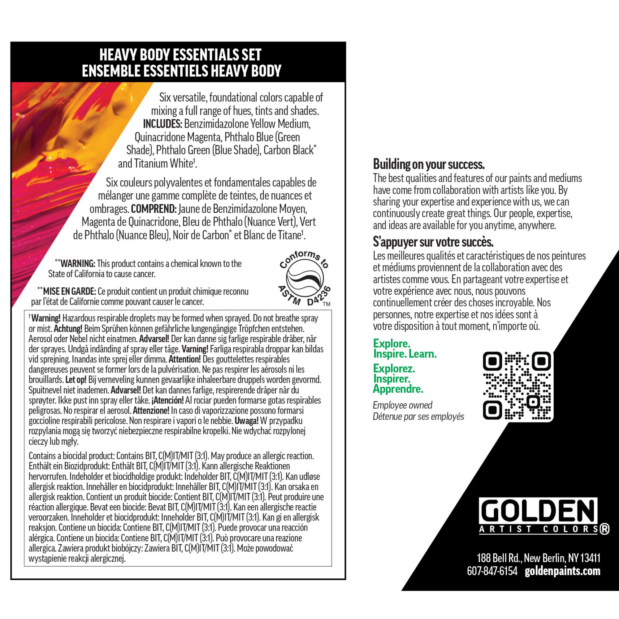 Golden® Heavy Body Acrylics Essentials Set